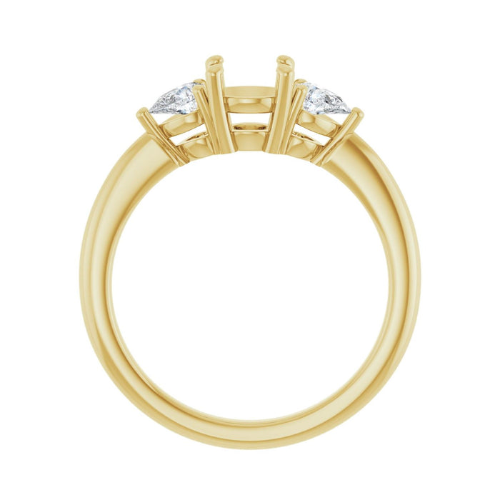 14K Yellow Gold 5.8 mm Round 1/4 CTW Lab-Grown Diamond Semi-Set Engagement Ring