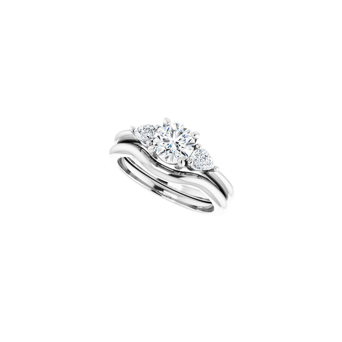 Platinum 6 mm Round 1/4 CTW Lab-Grown Diamond Semi-Set Engagement Ring