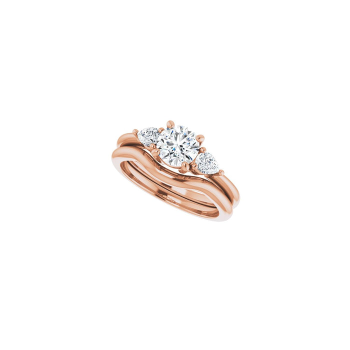 14K Rose Gold 6 mm Round 1/4 CTW Lab-Grown Diamond Semi-Set Engagement Ring