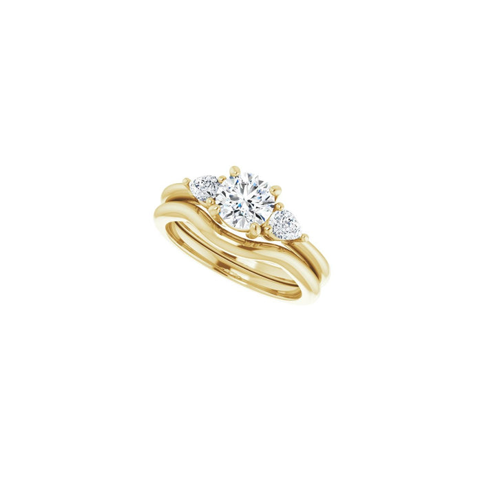 14K Yellow Gold 6 mm Round 1/4 CTW Lab-Grown Diamond Semi-Set Engagement Ring