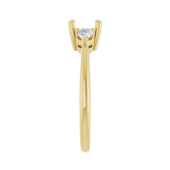 14K Yellow Gold 6.5 mm Round 1/4 CTW Lab-Grown Diamond Semi-Set Engagement Ring