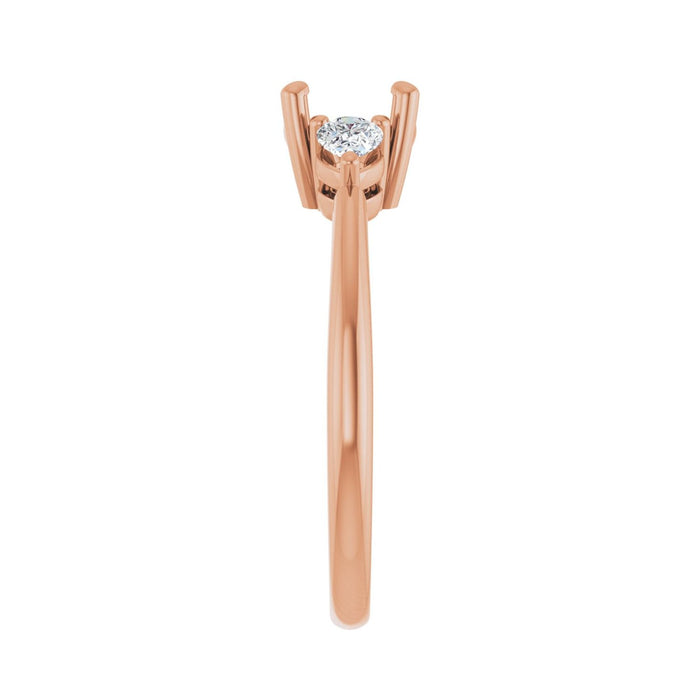 14K Rose Gold 6.5 mm Round 1/4 CTW Lab-Grown Diamond Semi-Set Engagement Ring