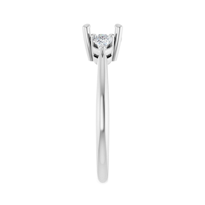 Platinum 6.5 mm Round 1/4 CTW Lab-Grown Diamond Semi-Set Engagement Ring