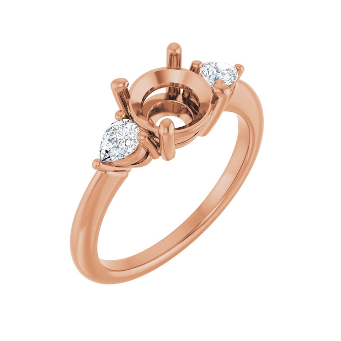 14K Rose Gold 7.4 mm Round 1/4 CTW Lab-Grown Diamond Semi-Set Engagement Ring