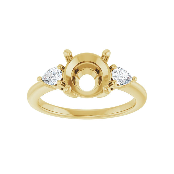 14K Yellow Gold 8.2 mm Round 1/4 CTW Lab-Grown Diamond Semi-Set Engagement Ring