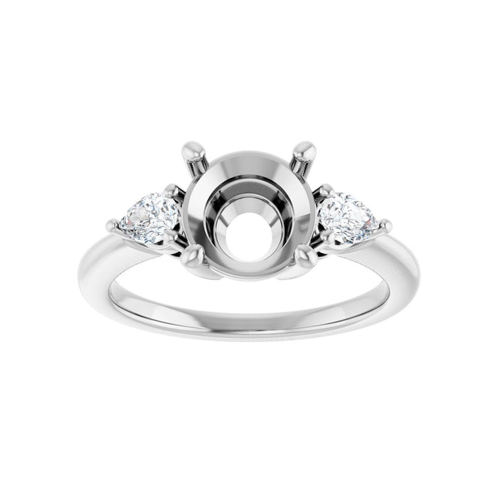 Platinum 8.2 mm Round 1/4 CTW Lab-Grown Diamond Semi-Set Engagement Ring