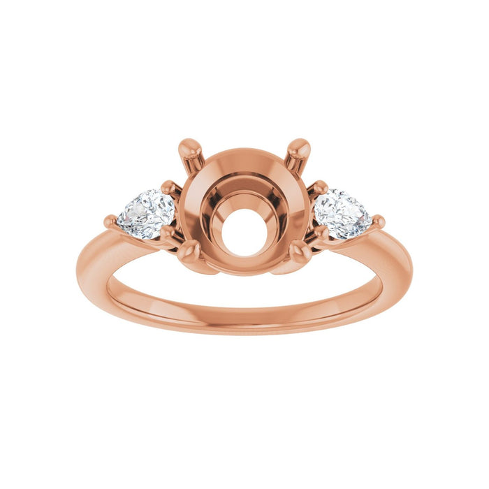 14K Rose Gold 8.2 mm Round 1/4 CTW Lab-Grown Diamond Semi-Set Engagement Ring