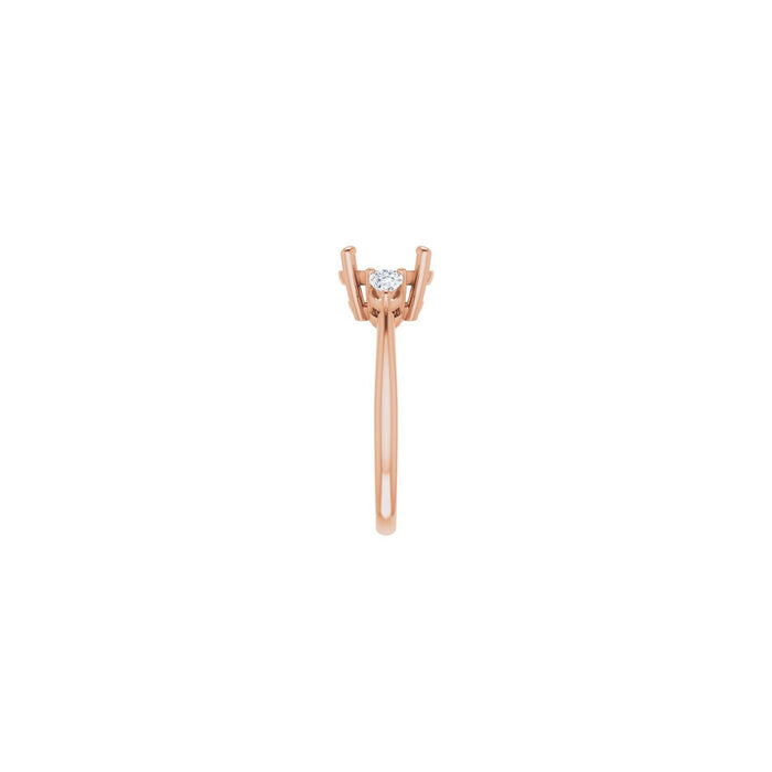 14K Rose Gold 8.8 mm Round 1/4 CTW Lab-Grown Diamond Semi-Set Engagement Ring