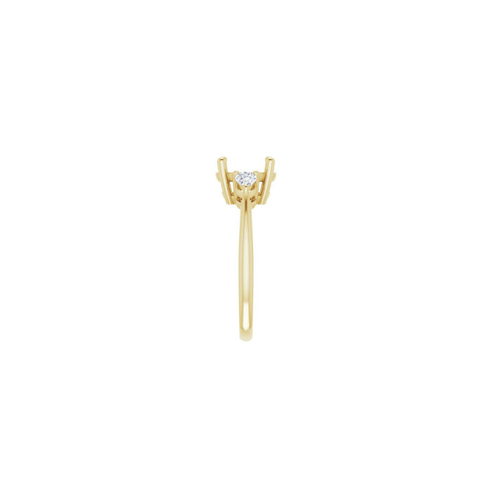 14K Yellow Gold 8.8 mm Round 1/4 CTW Lab-Grown Diamond Semi-Set Engagement Ring