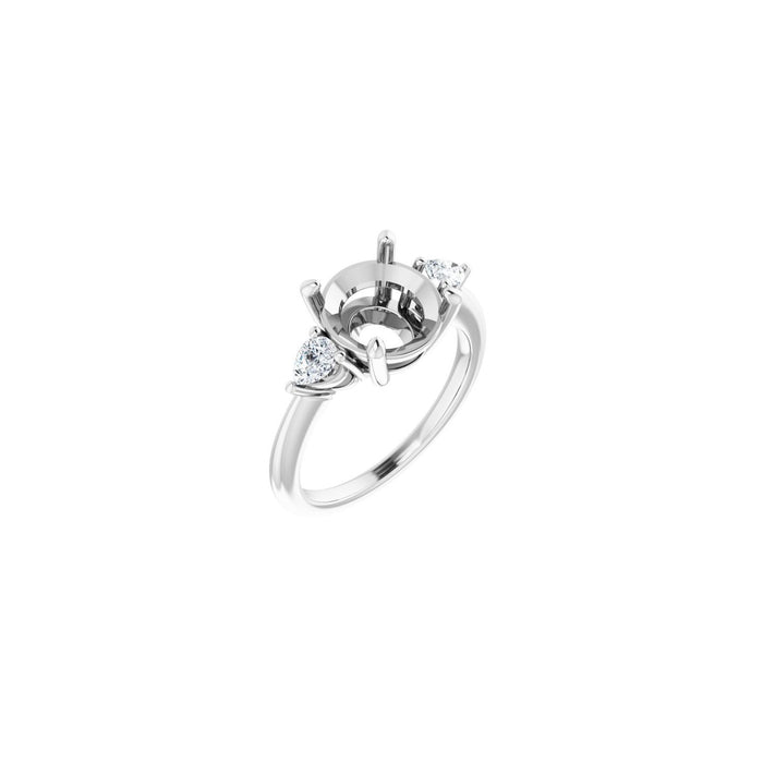 Platinum 9.4 mm Round 1/4 CTW Lab-Grown Diamond Semi-Set Engagement Ring