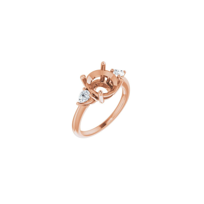 14K Rose Gold 9.4 mm Round 1/4 CTW Lab-Grown Diamond Semi-Set Engagement Ring