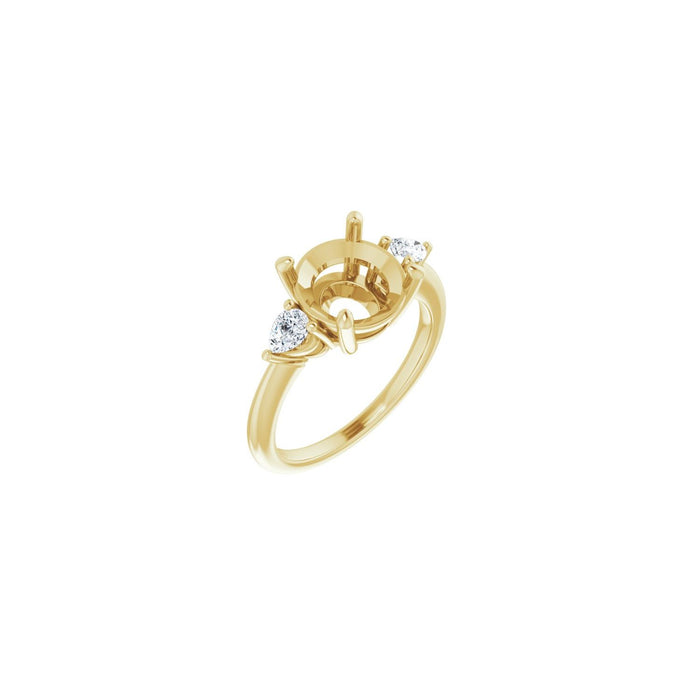 14K Yellow Gold 9.4 mm Round 1/4 CTW Lab-Grown Diamond Semi-Set Engagement Ring