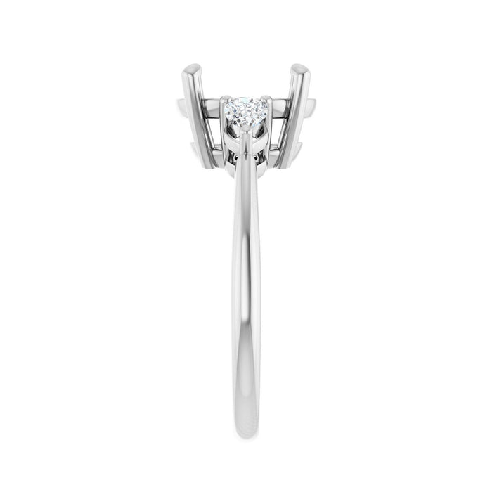 14K White Gold 10 mm Round 1/4 CTW Lab-Grown Diamond Semi-Set Engagement Ring