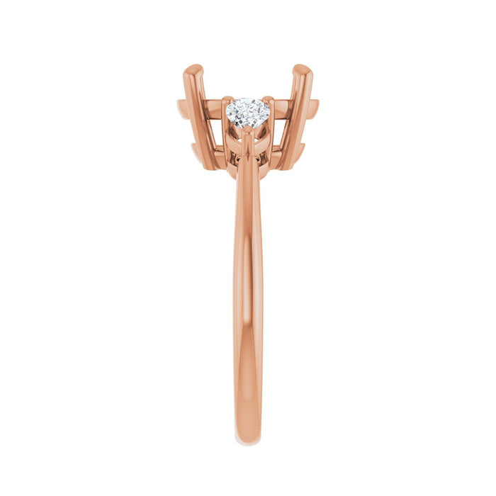 14K Rose Gold 10 mm Round 1/4 CTW Lab-Grown Diamond Semi-Set Engagement Ring