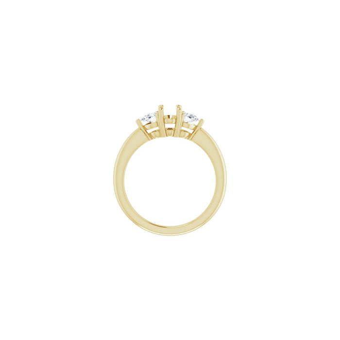 14K Yellow Gold 6 x 4 mm Oval 1/4 CTW Lab-Grown Diamond Semi-Set Engagement Ring
