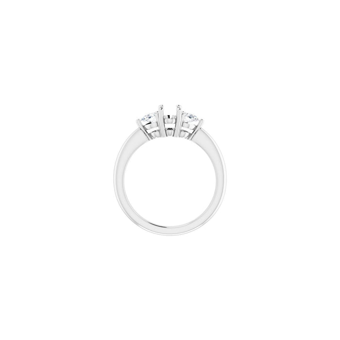 14K White Gold 6 x 4 mm Oval 1/4 CTW Lab-Grown Diamond Semi-Set Engagement Ring