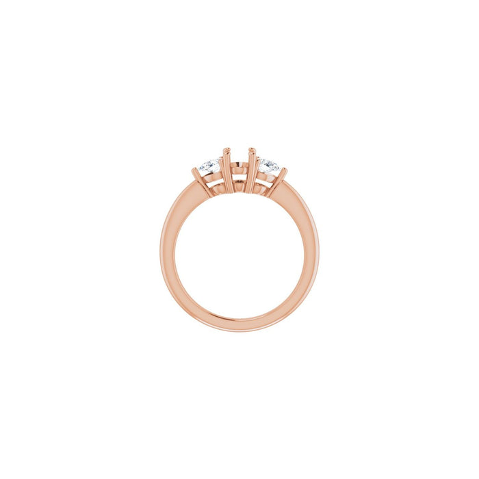 14K Rose Gold 6 x 4 mm Oval 1/4 CTW Lab-Grown Diamond Semi-Set Engagement Ring