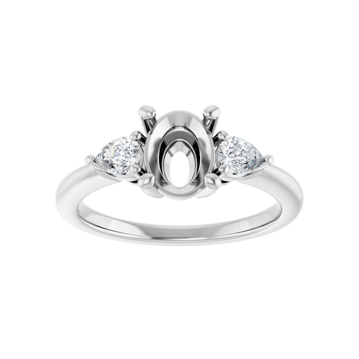 Platinum 8x6 mm Oval 1/4 CTW Lab-Grown Diamond Semi-Set Engagement Ring