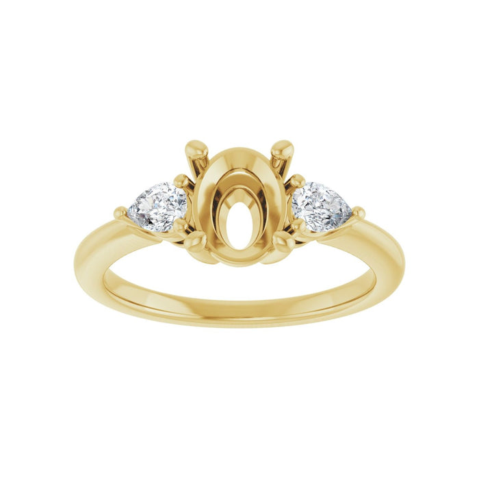 14K Yellow Gold 8x6 mm Oval 1/4 CTW Lab-Grown Diamond Semi-Set Engagement Ring