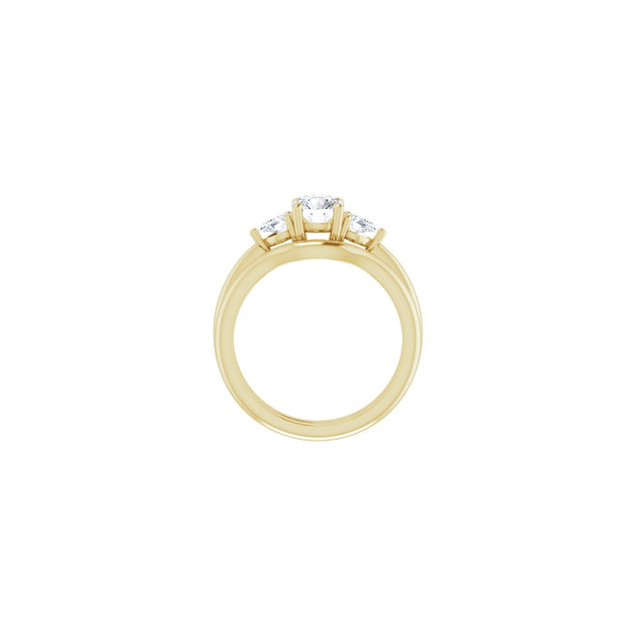 14K Yellow Gold 5.5 mm Round 1/4 CTW Lab-Grown Diamond Semi-Set Engagement Ring