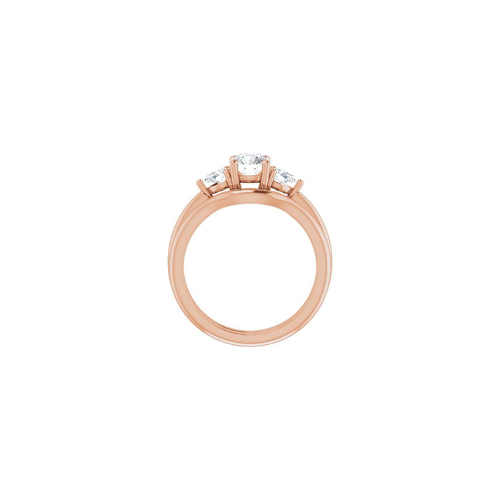 14K Rose Gold 5.5 mm Round 1/4 CTW Lab-Grown Diamond Semi-Set Engagement Ring