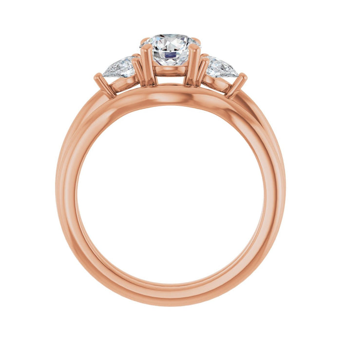 14K Rose Gold 5.8 mm Round 1/4 CTW Lab-Grown Diamond Semi-Set Engagement Ring