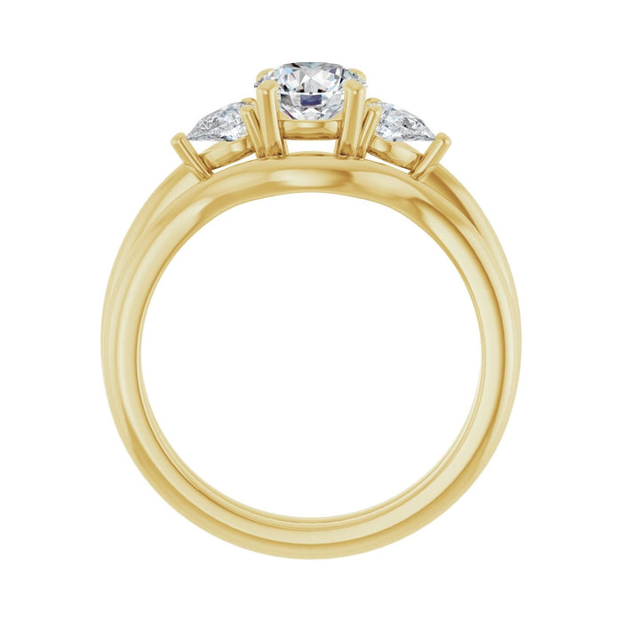 14K Yellow Gold 5.8 mm Round 1/4 CTW Lab-Grown Diamond Semi-Set Engagement Ring