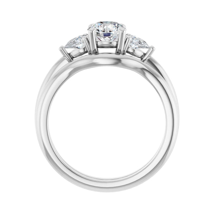 Platinum 5.8 mm Round 1/4 CTW Lab-Grown Diamond Semi-Set Engagement Ring