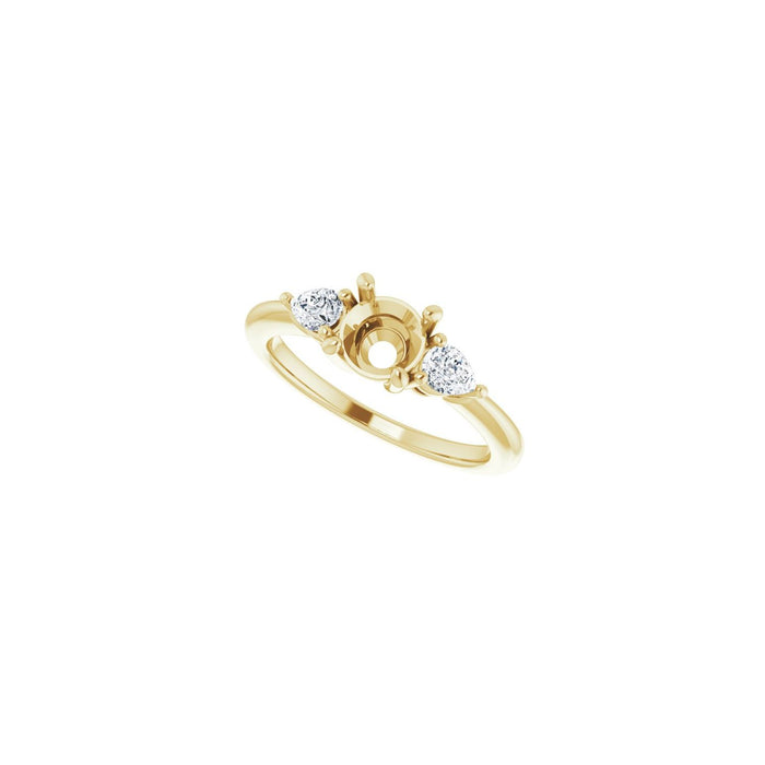 14K Yellow Gold 6 mm Round 1/4 CTW Lab-Grown Diamond Semi-Set Engagement Ring
