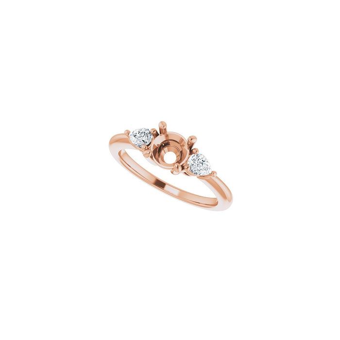 14K Rose Gold 6 mm Round 1/4 CTW Lab-Grown Diamond Semi-Set Engagement Ring