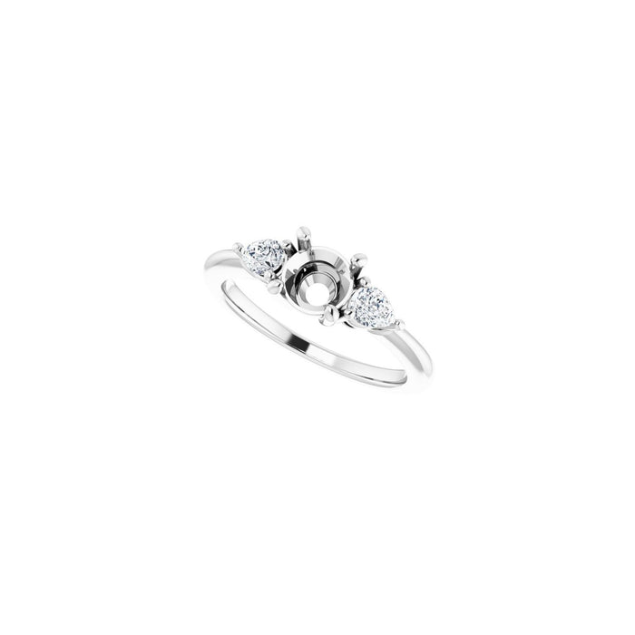 Platinum 6 mm Round 1/4 CTW Lab-Grown Diamond Semi-Set Engagement Ring