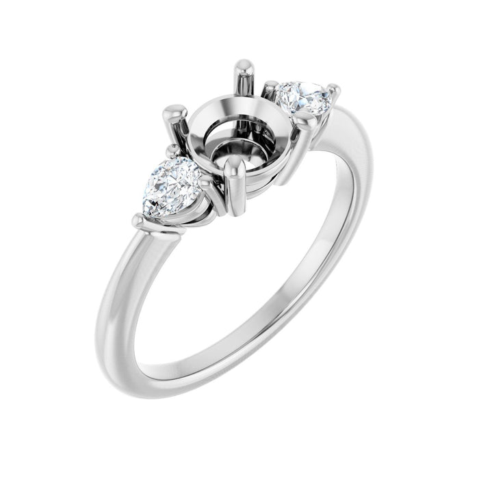 14K White Gold 6.5 mm Round 1/4 CTW Lab-Grown Diamond Semi-Set Engagement Ring