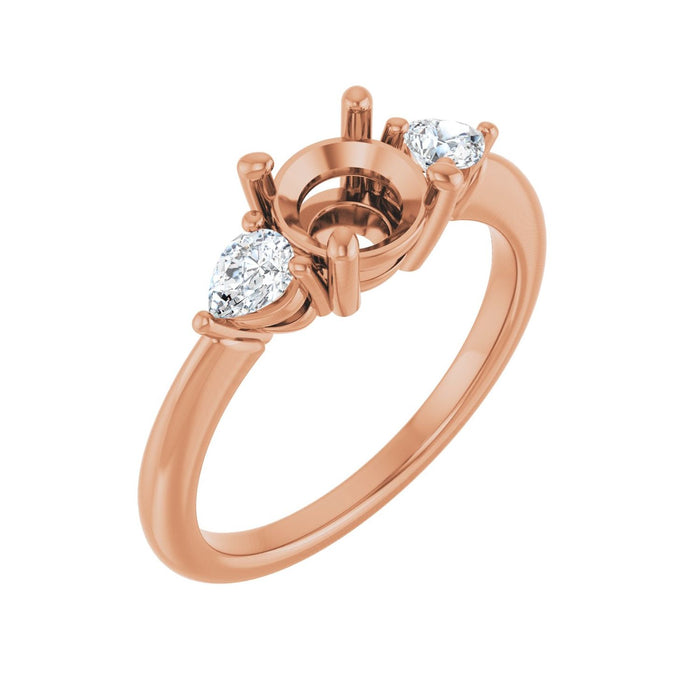14K Rose Gold 6.5 mm Round 1/4 CTW Lab-Grown Diamond Semi-Set Engagement Ring