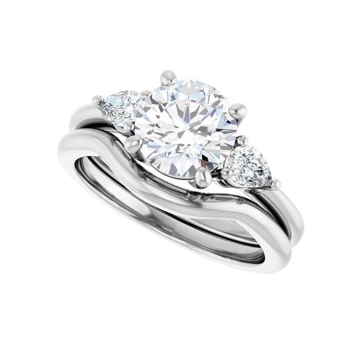 14K White Gold 7.4 mm Round 1/4 CTW Lab-Grown Diamond Semi-Set Engagement Ring