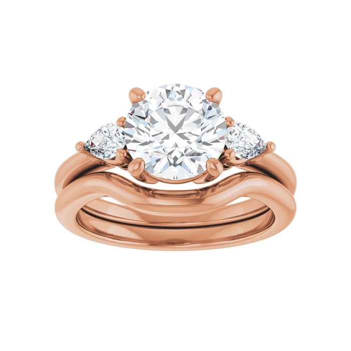 14K Rose Gold 8 mm Round 1/4 CTW Lab-Grown Diamond Semi-Set Engagement Ring