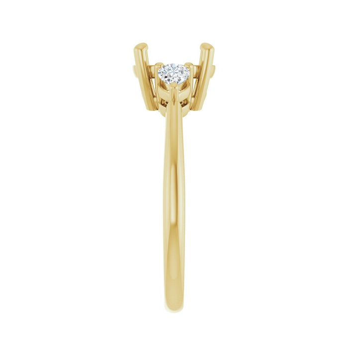 14K Yellow Gold 8.2 mm Round 1/4 CTW Lab-Grown Diamond Semi-Set Engagement Ring