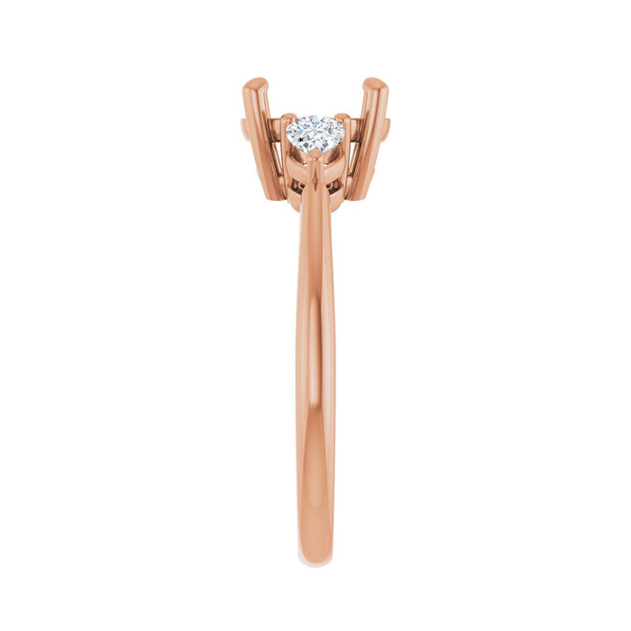 14K Rose Gold 8.2 mm Round 1/4 CTW Lab-Grown Diamond Semi-Set Engagement Ring