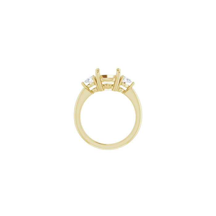 14K Yellow Gold 8.8 mm Round 1/4 CTW Lab-Grown Diamond Semi-Set Engagement Ring