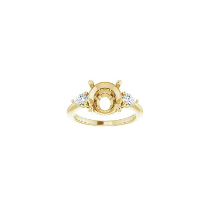 14K Yellow Gold 9.4 mm Round 1/4 CTW Lab-Grown Diamond Semi-Set Engagement Ring