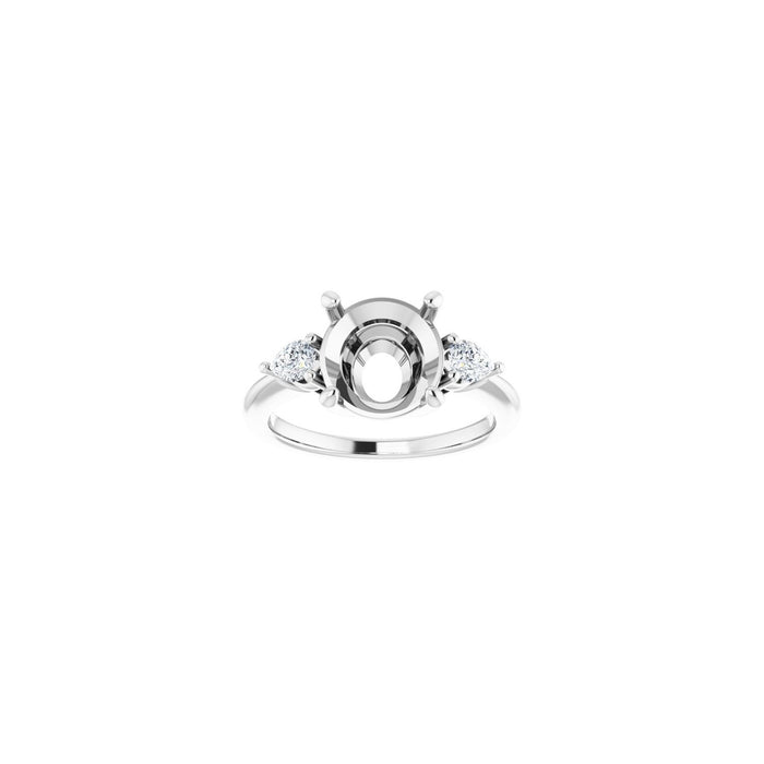 Platinum 9.4 mm Round 1/4 CTW Lab-Grown Diamond Semi-Set Engagement Ring