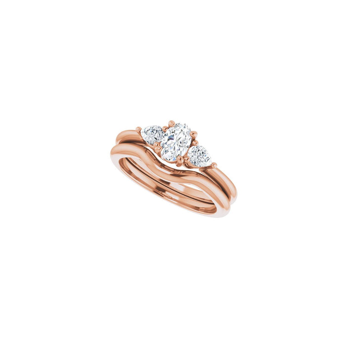 14K Rose Gold 6 x 4 mm Oval 1/4 CTW Lab-Grown Diamond Semi-Set Engagement Ring