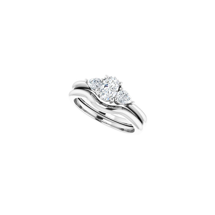 14K White Gold 6 x 4 mm Oval 1/4 CTW Lab-Grown Diamond Semi-Set Engagement Ring