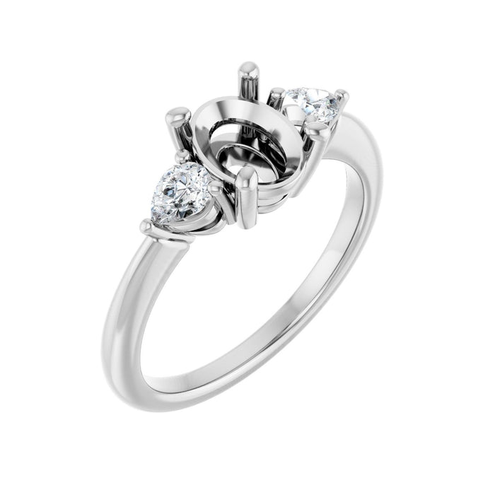14K White Gold 8x6 mm Oval 1/4 CTW Lab-Grown Diamond Semi-Set Engagement Ring