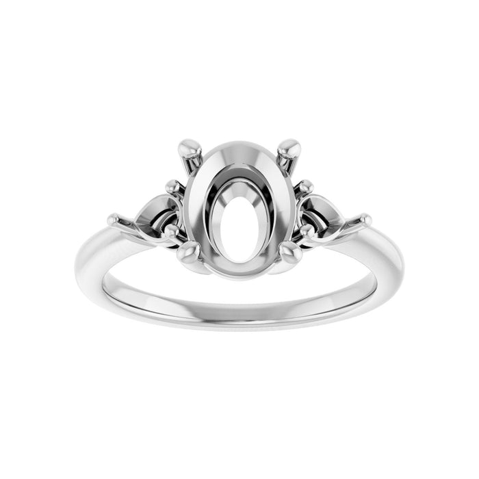 Platinum 9x7 mm Oval 1/4 CTW Lab-Grown Diamond Semi-Set Engagement Ring