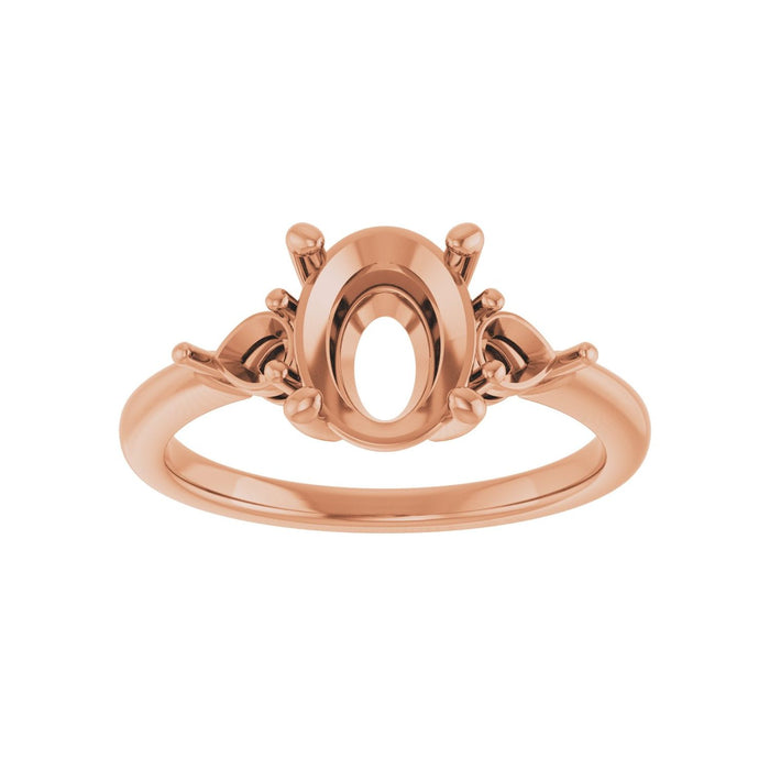 14K Rose Gold 9x7 mm Oval 1/4 CTW Lab-Grown Diamond Semi-Set Engagement Ring