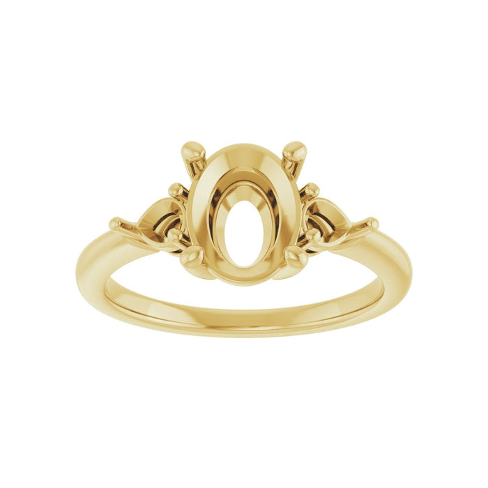 14K Yellow Gold 9x7 mm Oval 1/4 CTW Lab-Grown Diamond Semi-Set Engagement Ring