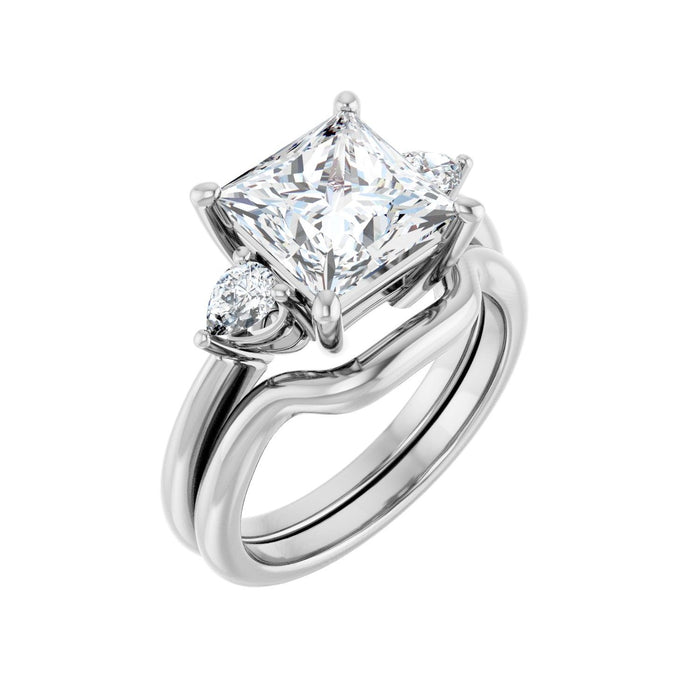 Platinum 8 x 8 mm Square 1/4 CTW Lab-Grown Diamond Semi-Set Engagement Ring