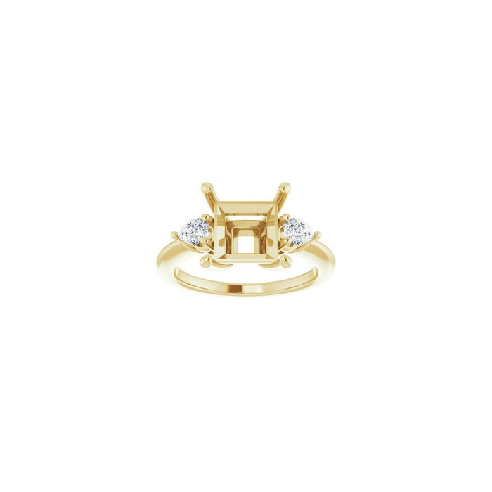 14K Yellow Gold 8 x 8 mm Square 1/4 CTW Lab-Grown Diamond Semi-Set Engagement Ring