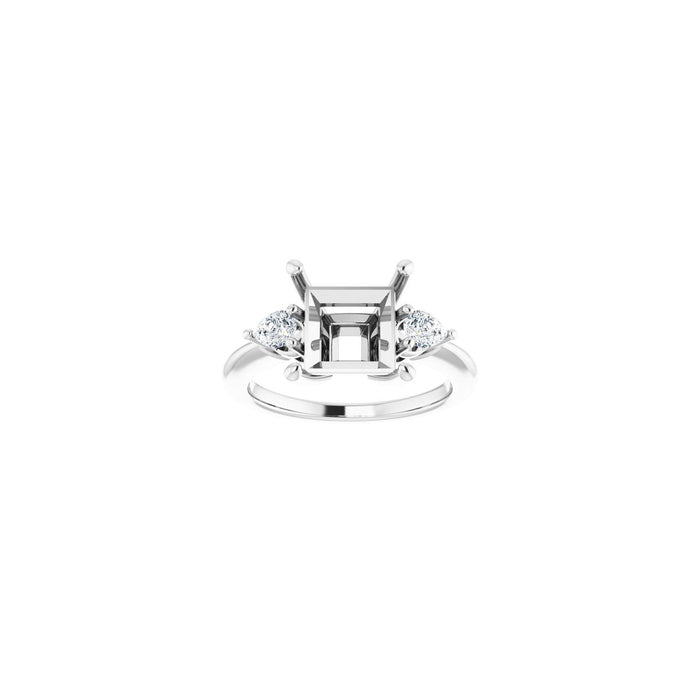 Platinum 8 x 8 mm Square 1/4 CTW Lab-Grown Diamond Semi-Set Engagement Ring