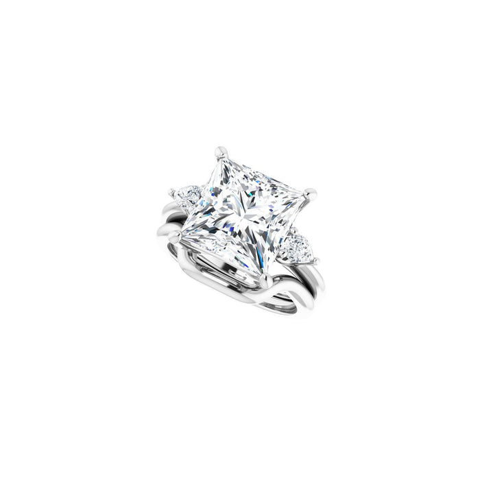 Platinum 10 x 10 mm Square 1/4 CTW Lab-Grown Diamond Semi-Set Engagement Ring
